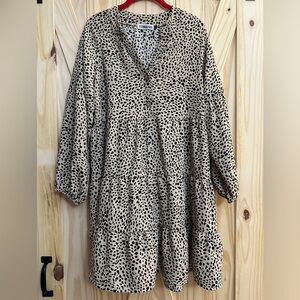 Long sleeve animal print dress
